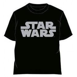 Camiseta Star Wars logo gris