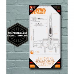 Poster de vidrio Planos del X-Wing de 30x60cm Star Wars