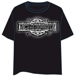 Camiseta Negra Logo Juego de Tronos