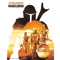 Poster 3D White Sunset The Mandalorian Star Wars