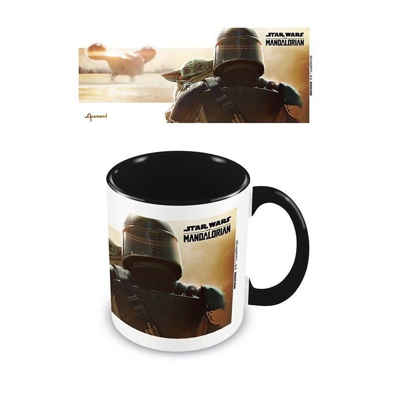 Taza The Mandalorian Interior a Color Negro Star Wars 320 ml