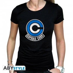 Camiseta Negra Mujer Capsule Corp. Dragon Ball