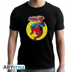 Camiseta Negra Spider-Man Vintage Marvel