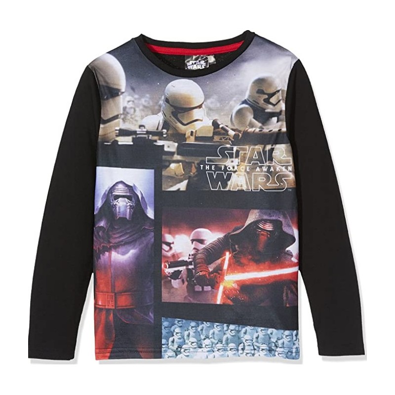 Camiseta Manga Larga Niño Negra Kylo Ren Star Wars