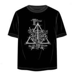 Camiseta Negra Reliquias de la Muerte Harry Potter