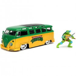 Réplica Furgoneta Metal Volkswagen Bus 1962 & Leonardo Tortugas Ninja Escala 1/24 Jada