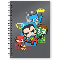 Libreta A5 Espiral Liga Justicia Chibi DC