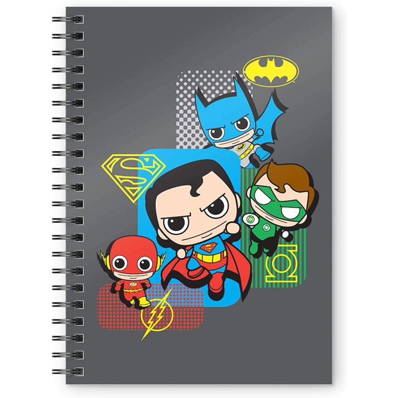 Libreta A5 Espiral Liga Justicia Chibi DC