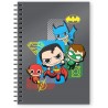 Libreta A5 Espiral Liga Justicia Chibi DC