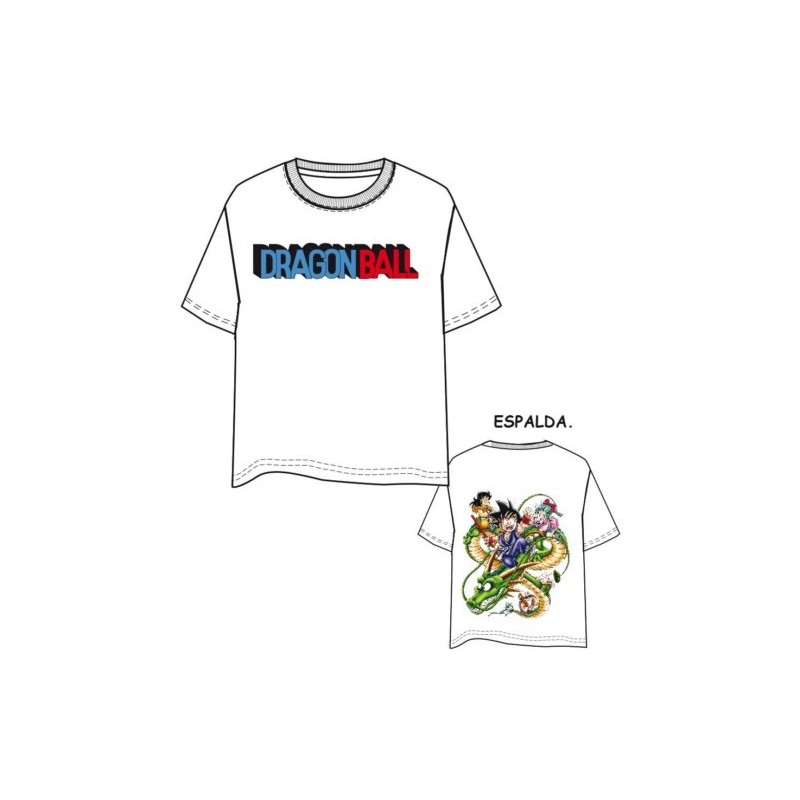 Camiseta Blanca Shenron y Personajes Dragon Ball