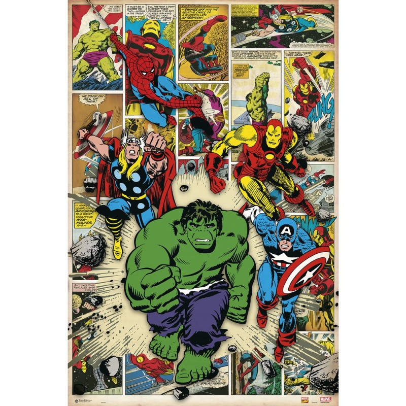 Poster Héroes Marvel Clásico 61 x 91,5 cm