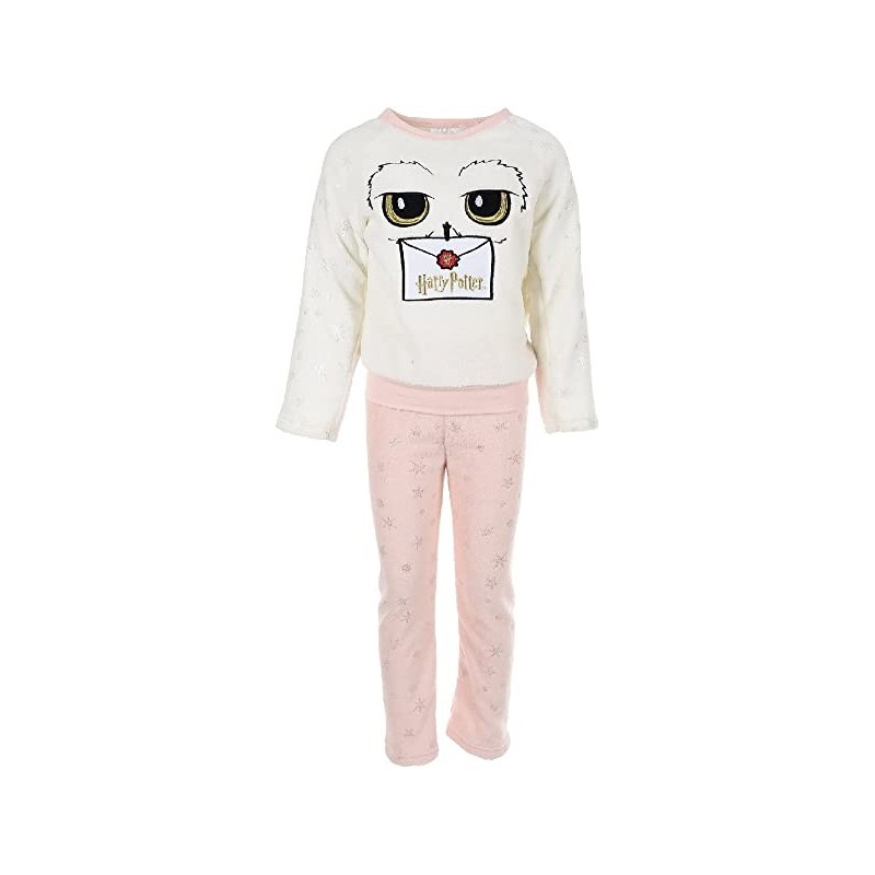 Pijama Niña Coralina Blanco y Rosa Hedwig Harry Potter