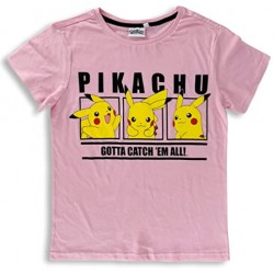 Camiseta Larga Rosa Pikachu Pokemon