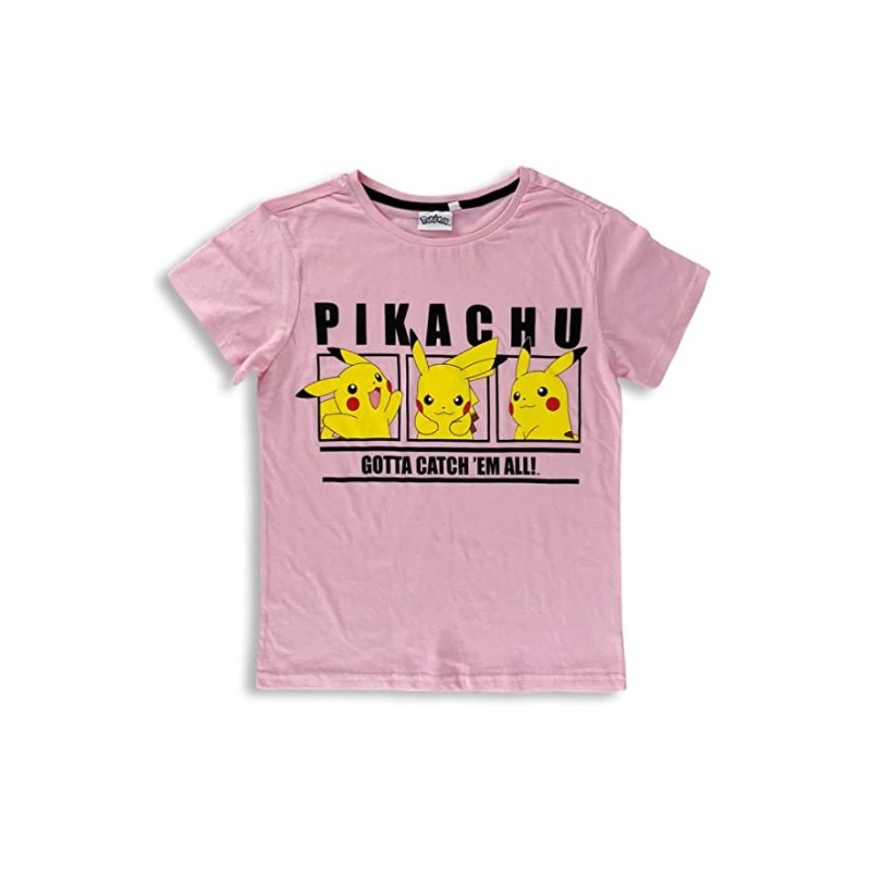 Camiseta Larga Rosa Pikachu Pokemon