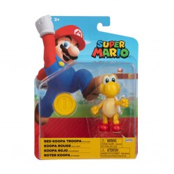Figura Articulada Koopa Rojo 12 cm con Moneda Super Mario