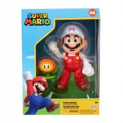 Figura articulada Mario de Fuego y Flor de Fuego de 10 cm Nintendo