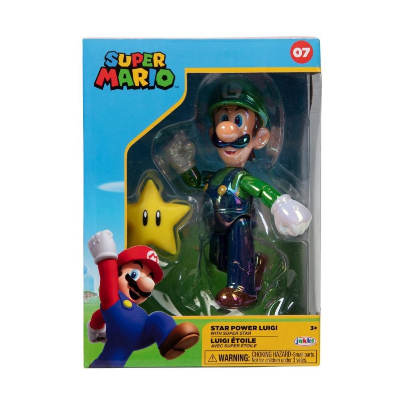 Figura articulada Luigi con Superestrella de 10 cm Nintendo Figura articulada Luigi con Superestrella de 10 cm Nintendo