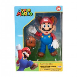 Figura articulada Mario Mapache y Super Hoja de 10 cm Nintendo