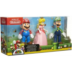 Pack 3 Figuras Super Mario Reino Champiñon de 11cm