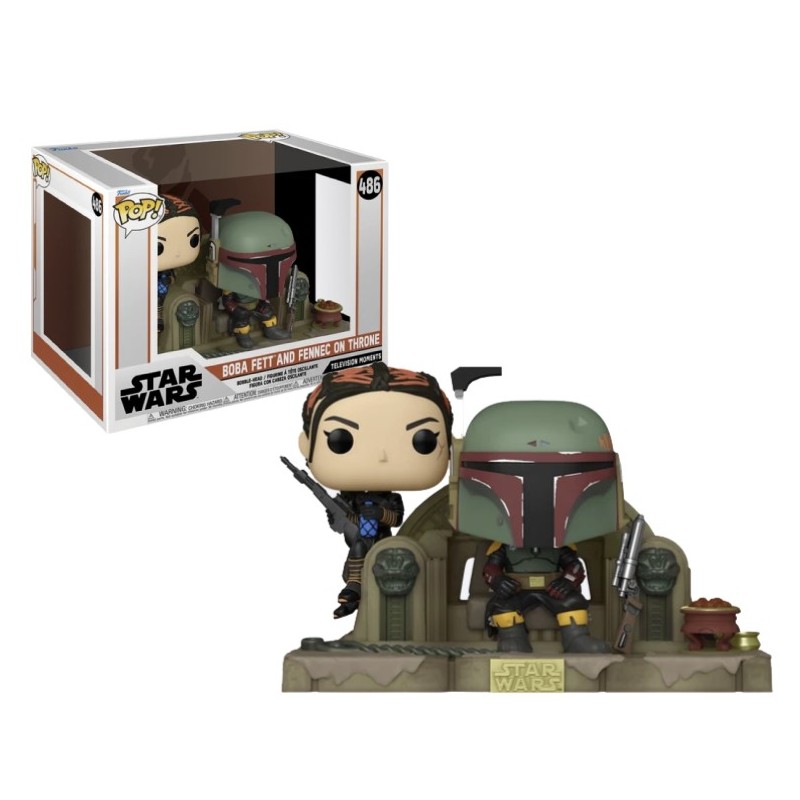 Figura POP Boba Fett y Fennec Shand en Trono The Mandalorian Star Wars