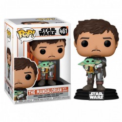 Figura POP The Mandalorian sin Casco con Grogu The Mandalorian Star Wars