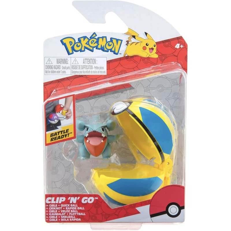 Figura Gible + Veloz Ball Clip 'N' Go Pokémon Bizak