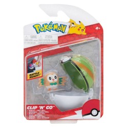 Figura Rowlet + Nido Ball Clip 'N' Go Pokémon Bizak