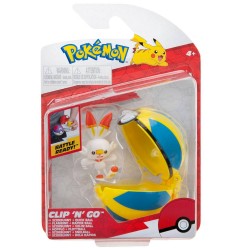 Figura Scorbunny + Veloz Ball Clip 'N' Go Pokémon Bizak