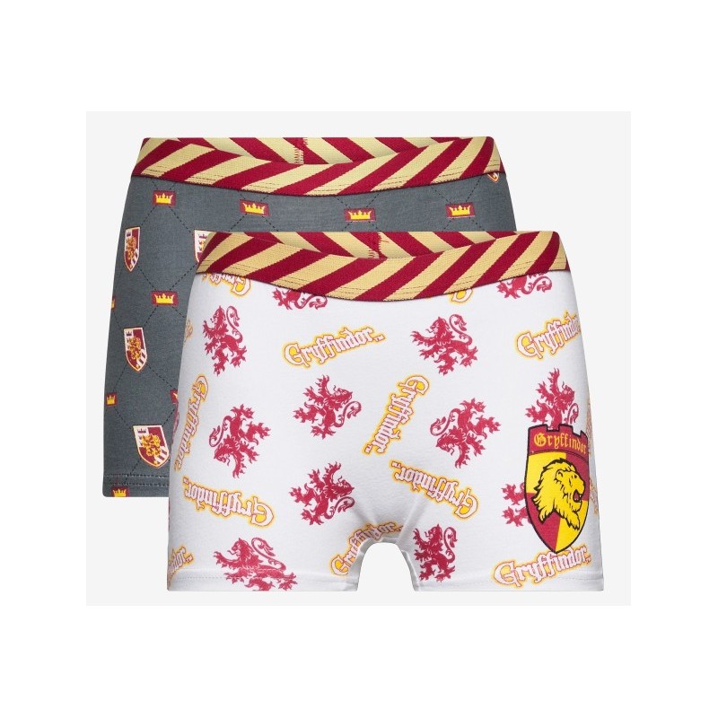 Pack 2 Boxers Niño Gryffindor Gris Oscuro y Blanco Harry Potter