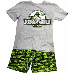 Pijama Corto Niño Gris y Verde Jurassic World