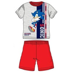 Pijama Corto Niño Rojo y Gris Sonic The Hedgehog