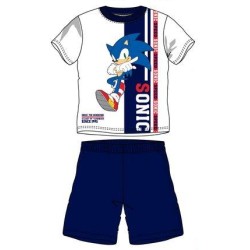 Pijama Corto Niño blanco y Azul Sonic The Hedgehog