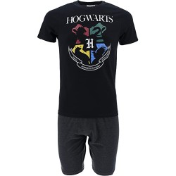 Pijama Corto Negro Hogwarts Harry Potter