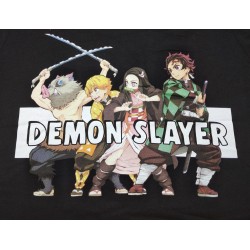 Camiseta Negra Personajes Demon Slayer