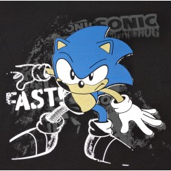 Camiseta Negra Fast Sonic The Hedgehog