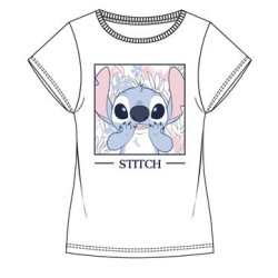 Camiseta Blanca Mujer Stitch Disney