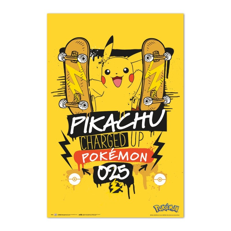 Póster Pikachu Charged Up 025 Pokemon  61 x 91,5 cm