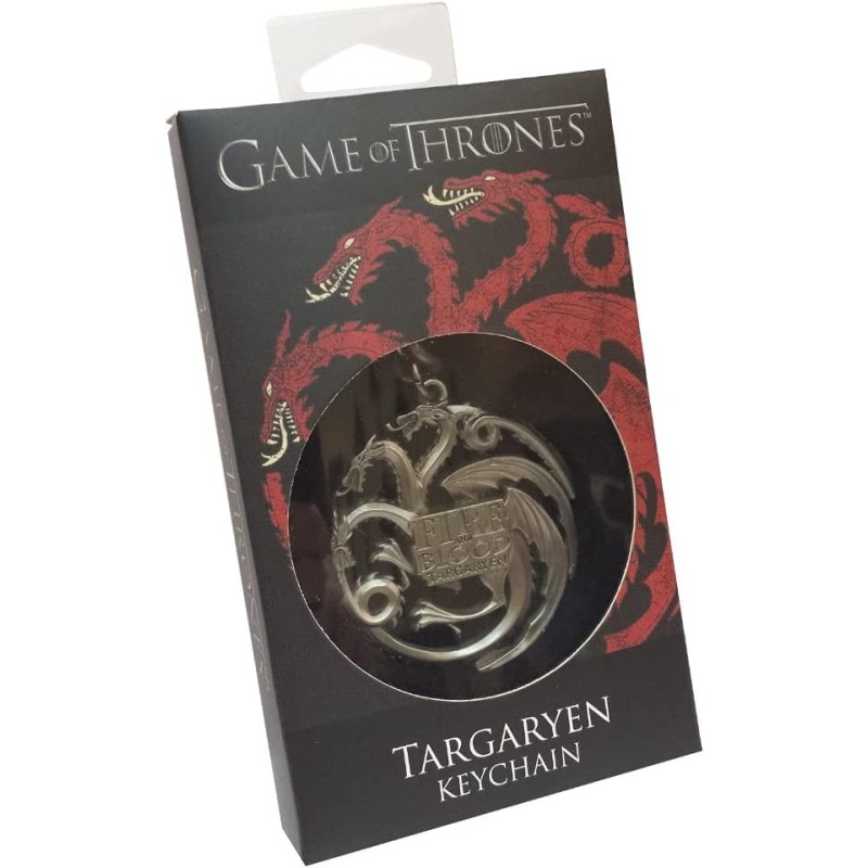 Llavero Targaryen gris cromo de Juego de Tronos