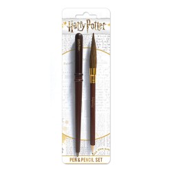Set Bolígrafo y Lápiz Wand y Broom Harry Potter