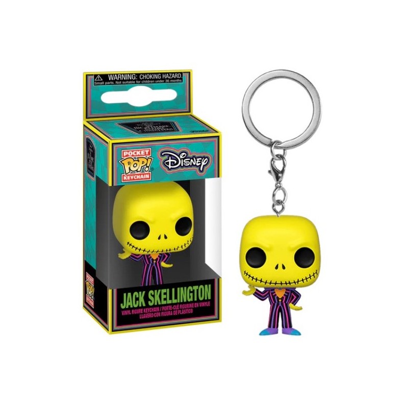 Llavero POP Jack Skellington (Black Light) Pesadilla antes de Navidad Disney