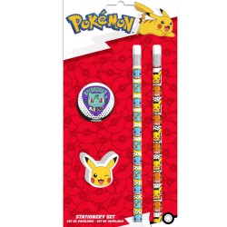 Pack 2 Lápices, Sacapuntas y Goma de Borrar Pokémon