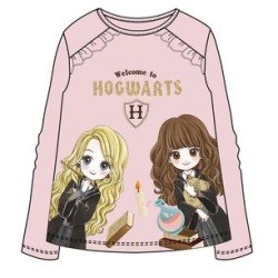 Camiseta Niña Manga Larga Rosa Hogwarts Harry Potter