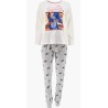 Pijama Largo Blanco y Gris Stitch Disney