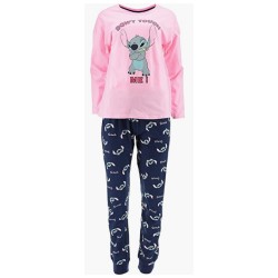 Pijama Largo Rosa y Azul Stitch Disney