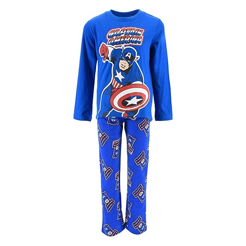 Pijama Largo Niño Capitán América Marvel