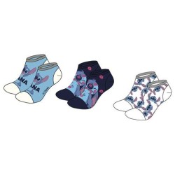 Pack Calcetines Tobilleros Blanco y Azul Stitch Disney