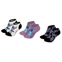 Pack Calcetines Tobilleros Gris y Morado Stitch Disney