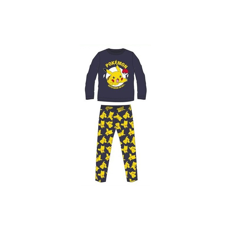 Pijama Largo Azul Niño Pikachu Pokémon