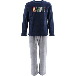 Pijama Largo Coralina Azul y Gris Marvel