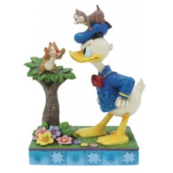 Figura Resina Pato Donald con Chip y Chop Disney Traditions